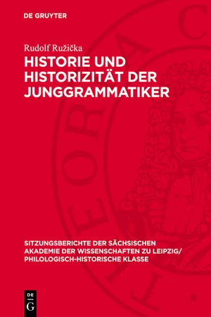 Historie und Historizität der Junggrammatiker