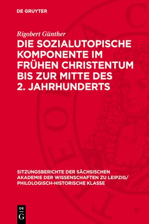 Die sozialutopische Komponente im frühen Christentum bis zur Mitte des 2. Jahrhunderts