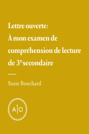 À mon examen de compréhension de lecture de 3e secondaire