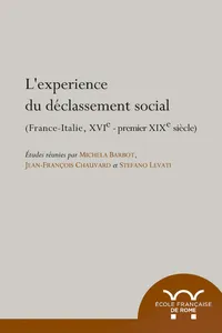 L'expérience du déclassement social. France-Italie, XVIe-premier XIXe siècle_cover