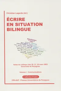 Écrire en situation bilingue – Volume I_cover