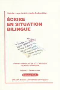 Écrire en situation bilingue - Volume II_cover