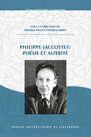 Philippe Jaccottet : poésie et altérité