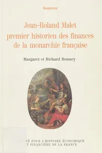 Jean-Roland Malet premier historien des finances de la monarchie française_cover