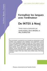 Formaliser les langues avec l'ordinateur : de INTEX à Nooj_cover