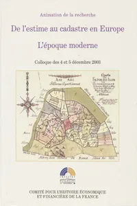 De l'estime au cadastre en Europe. L'époque moderne_cover