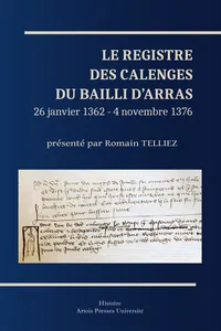 Le Registre des calenges du bailli d'Arras_cover