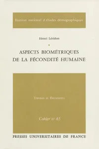 Aspects biométriques de la fécondité humaine_cover