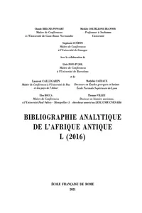 Bibliographie analytique de l'Afrique antique_cover