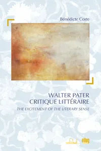 Walter Pater critique littéraire_cover