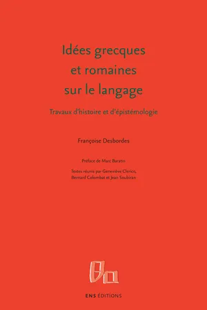 Idées grecques et romaines sur le langage