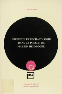 Présence et eschatologie dans la pensée de Martin Heidegger_cover