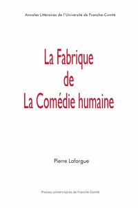 La fabrique de La Comédie humaine_cover