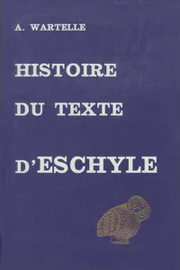 Histoire du texte d'Eschyle_cover