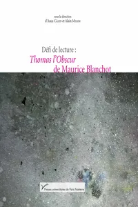 Défi de lecture : Thomas l'obscur de Maurice Blanchot_cover