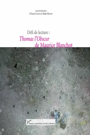 Défi de lecture : Thomas l'obscur de Maurice Blanchot