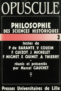 Philosophie des sciences historiques_cover