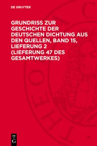 Grundriss zur Geschichte der deutschen Dichtung aus den Quellen, Band 15, Lieferung 2_cover