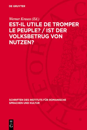 Est-il utile de tromper le peuple? / Ist der Volksbetrug von Nutzen?