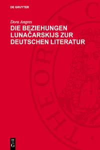 Die Beziehungen Lunačarskijs zur deutschen Literatur_cover