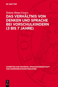 Das Verhältnis von Denken und Sprache bei Vorschulkindern_cover