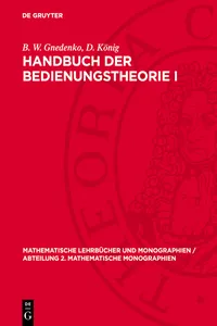 Handbuch der Bedienungstheorie I_cover