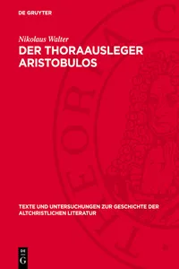 Der Thoraausleger Aristobulos_cover