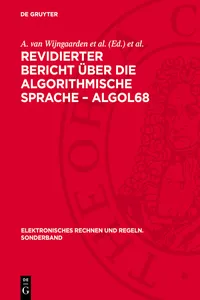 Revidierter Bericht über die algorithmische Sprache – ALGOL68_cover