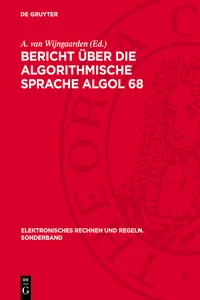 Bericht über die Algorithmische Sprache Algol 68_cover