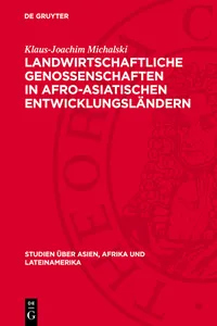 Landwirtschaftliche Genossenschaften in afro-asiatischen Entwicklungsländern_cover