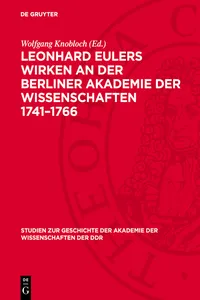 Leonhard Eulers Wirken an der Berliner Akademie der Wissenschaften 1741–1766_cover