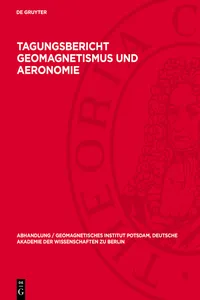 Tagungsbericht Geomagnetismus und Aeronomie_cover