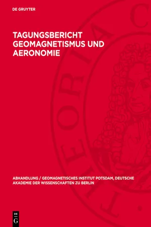 Tagungsbericht Geomagnetismus und Aeronomie