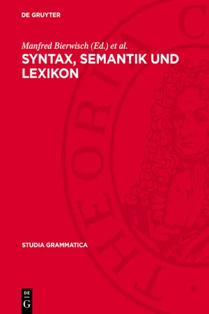 Syntax, Semantik und Lexikon