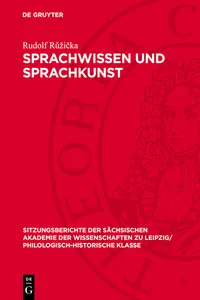 Sprachwissen und Sprachkunst_cover