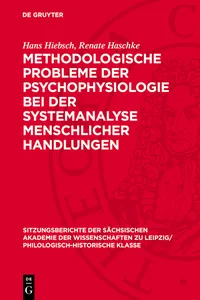 Methodologische Probleme der Psychophysiologie bei der Systemanalyse menschlicher Handlungen_cover