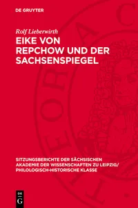 Eike von Repchow und der Sachsenspiegel_cover