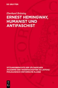 Ernest Hemingway, Humanist und Antifaschist_cover