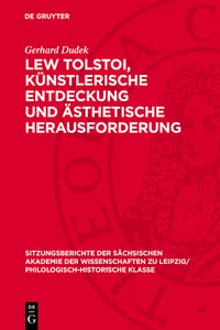 Lew Tolstoi, künstlerische Entdeckung und ästhetische Herausforderung_cover