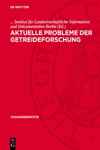 Aktuelle Probleme der Getreideforschung_cover