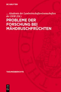 Probleme der Forschung bei Mähdruschfrüchten_cover