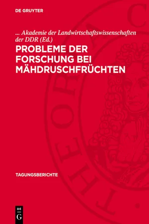 Probleme der Forschung bei Mähdruschfrüchten