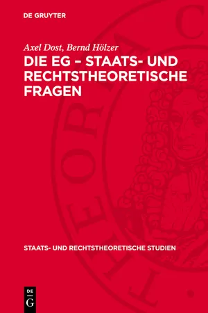 Die EG – Staats- und rechtstheoretische Fragen