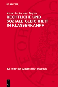 Rechtliche und soziale Gleichheit im Klassenkampf_cover