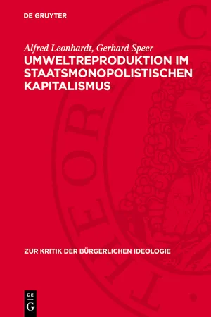 Umweltreproduktion im staatsmonopolistischen Kapitalismus