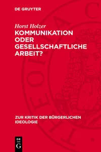 Kommunikation oder gesellschaftliche Arbeit?_cover