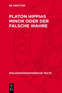 Platon Hippias Minor oder Der Falsche Wahre_cover