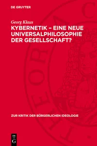 Kybernetik – eine neue Universalphilosophie der Gesellschaft?_cover