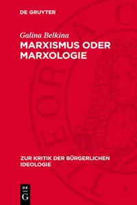 Marxismus oder Marxologie_cover