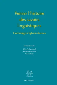 Penser l'histoire des savoirs linguistiques_cover